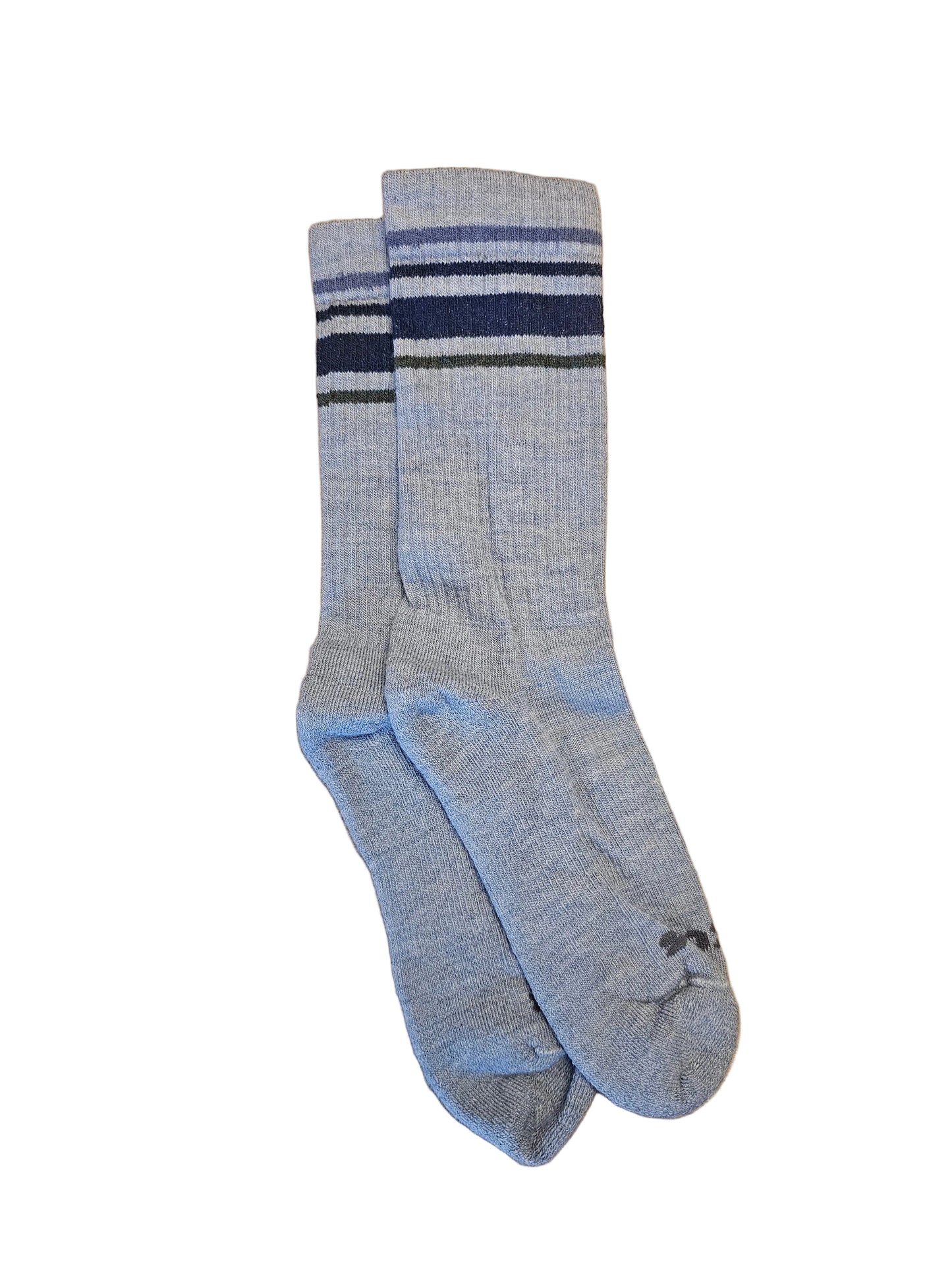 Men's Pacas Crew Socks Light Blue Navy Stripe