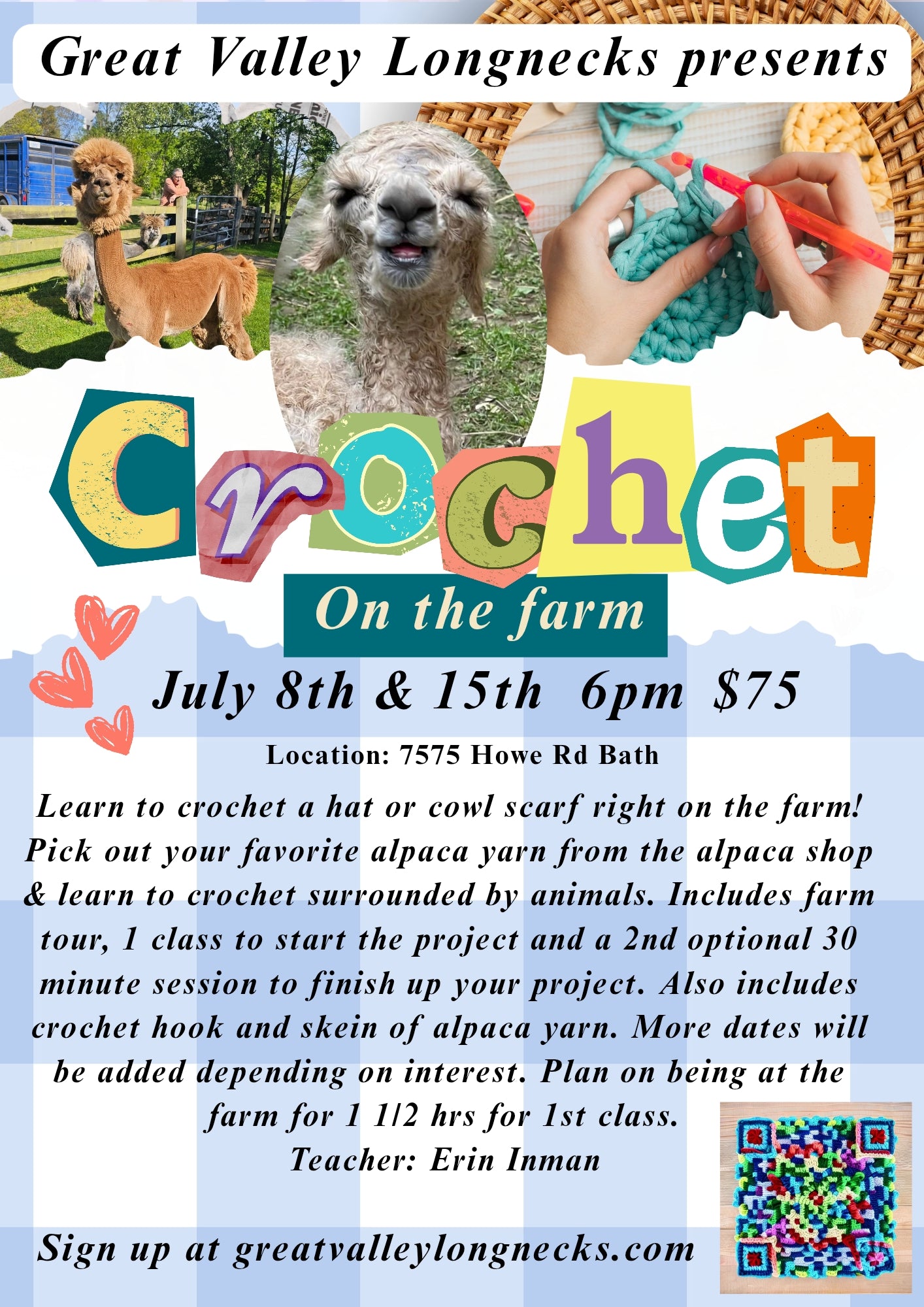 Crochet on the Farm Classes