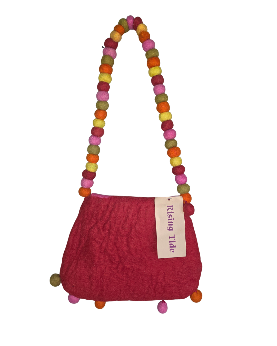 Rising Tide Pink & Red Felted Purse