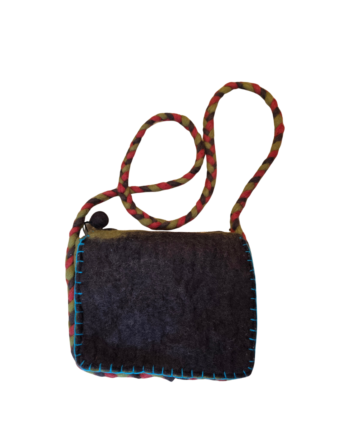 100% Wool Felted Floral Purse