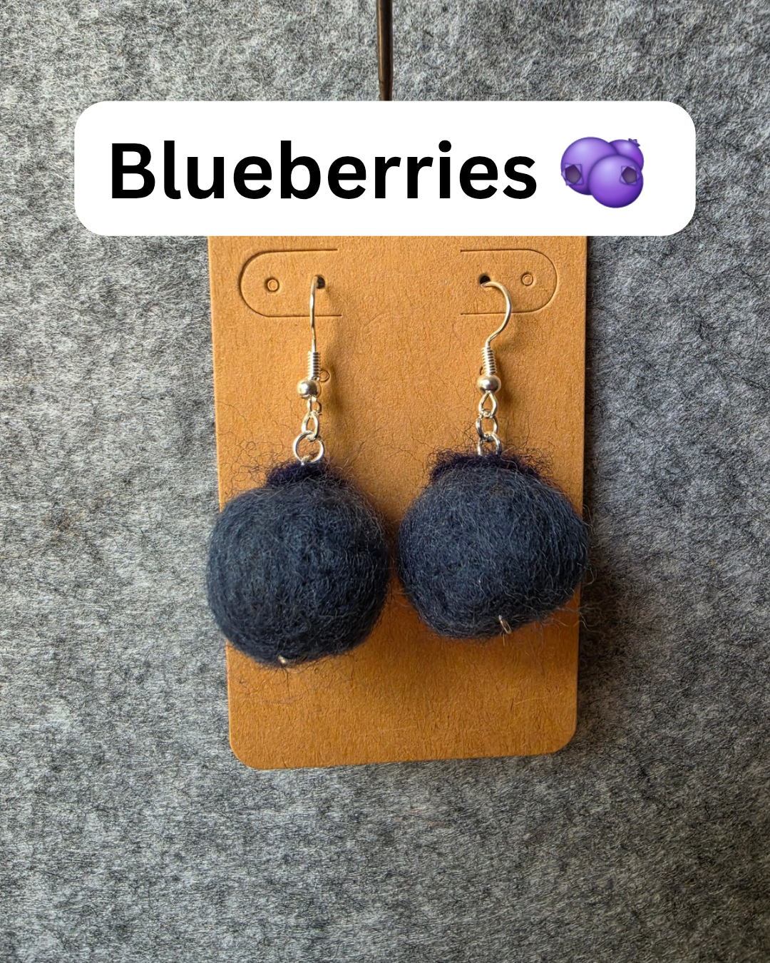 Blueberry Needlefelted Earrings