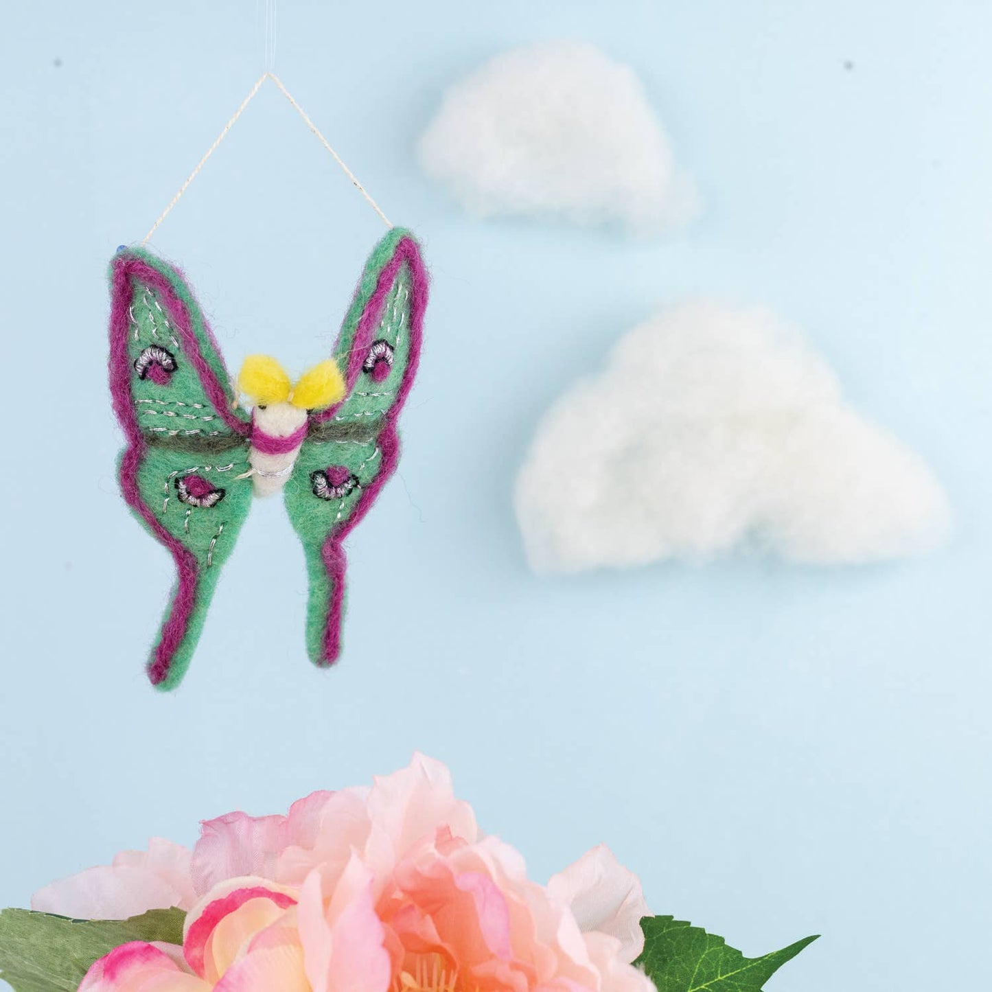 Luna Moth Needlefelted Ornament