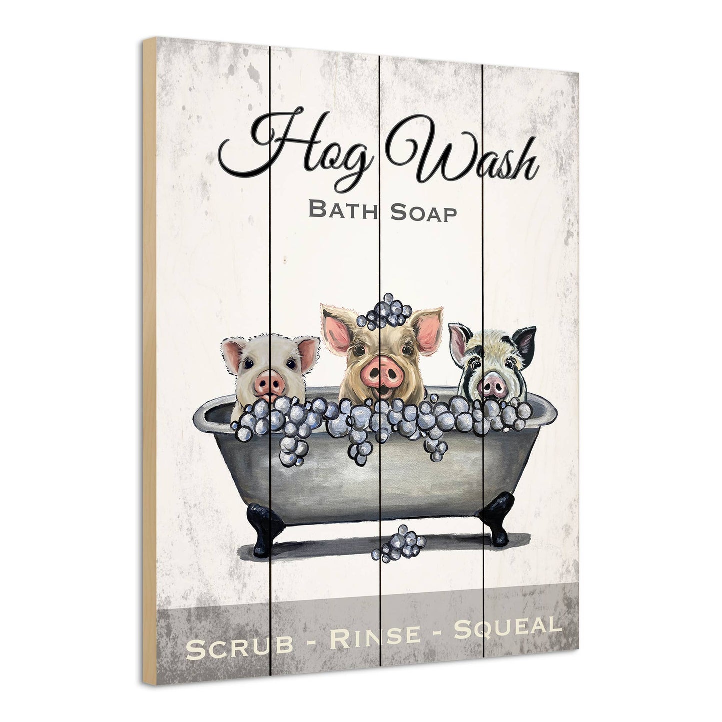 Pallet Wood Pig Sign, Farmhouse Decor, Bathroom Wall Art