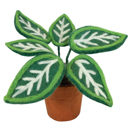 Zebra Needlefelted Potted Plant