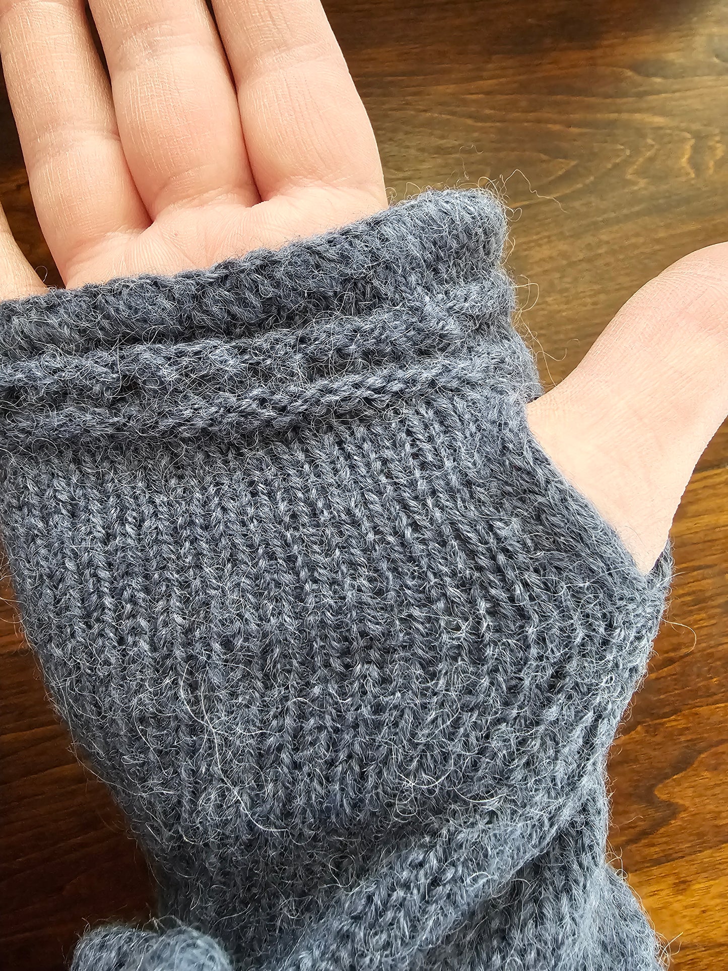 Alpaca Knit Eyelet Wrist Warmers