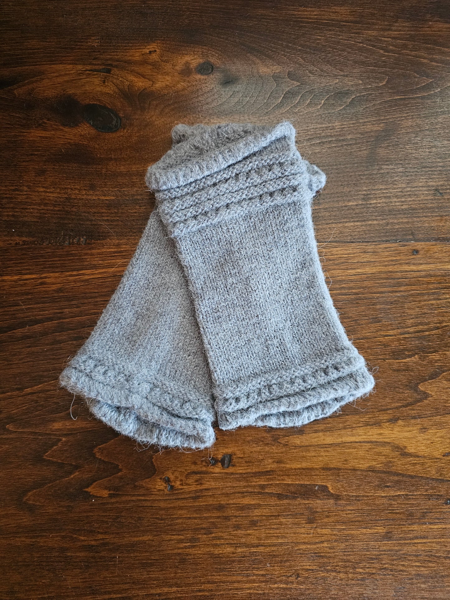 Alpaca Knit Eyelet Wrist Warmers