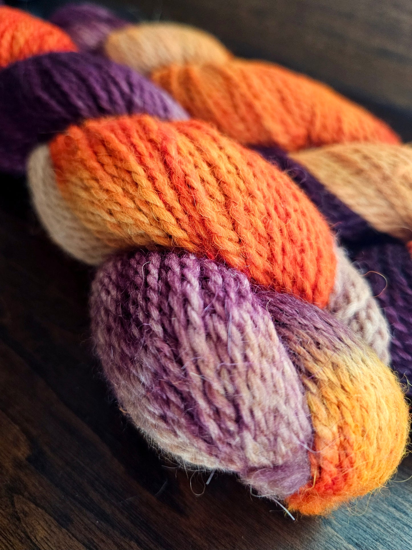 DK "Harvest Moon" Hand Dyed Alpaca Yarn