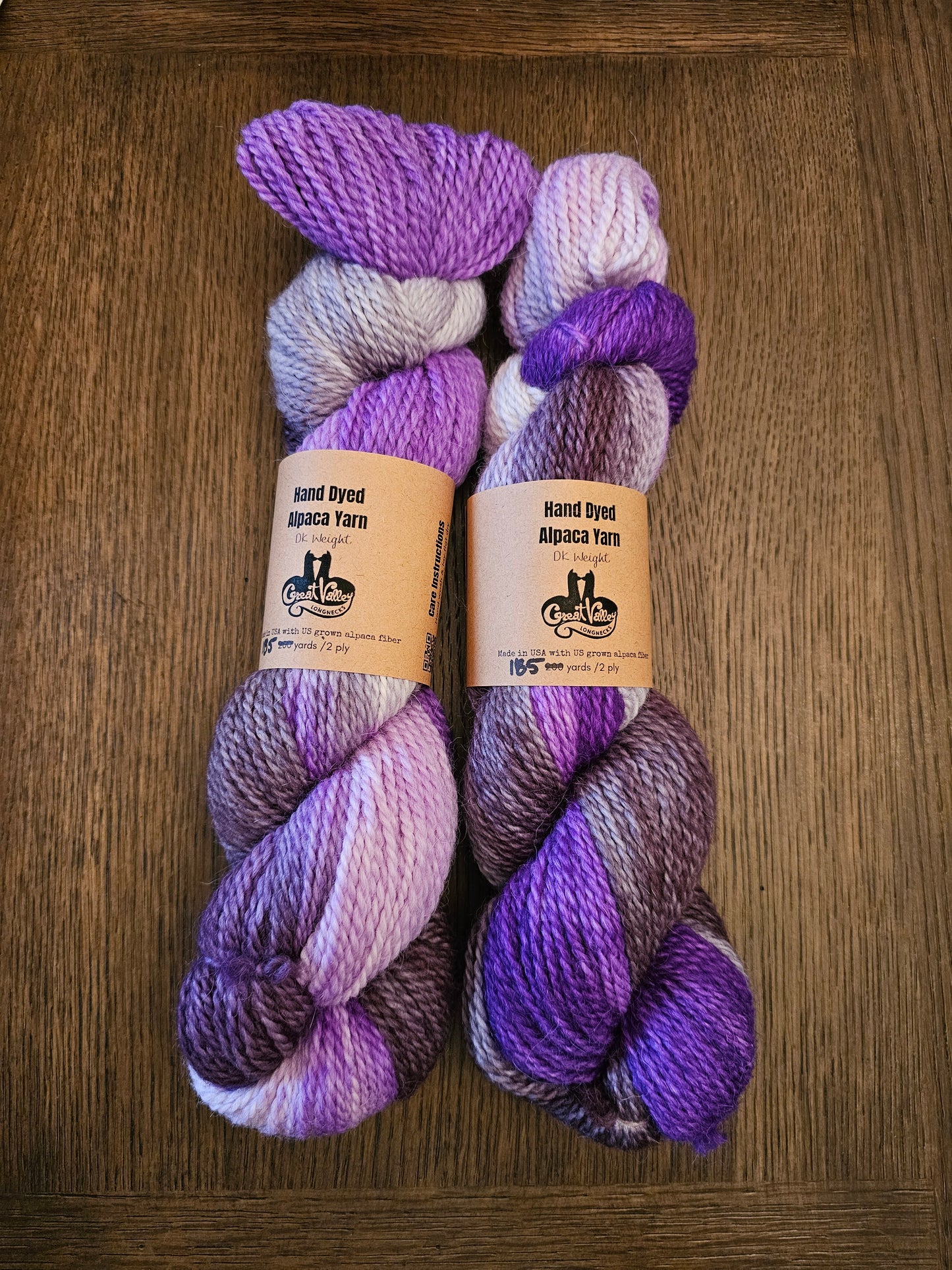 DK "Amethyst" Hand Dyed Alpaca Yarn