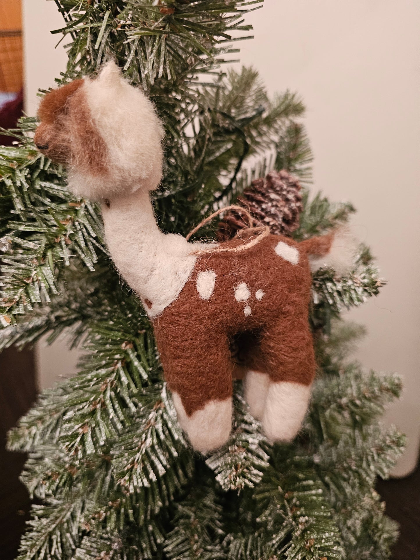 "Just Sheared" Needle Felt Alpaca Ornament