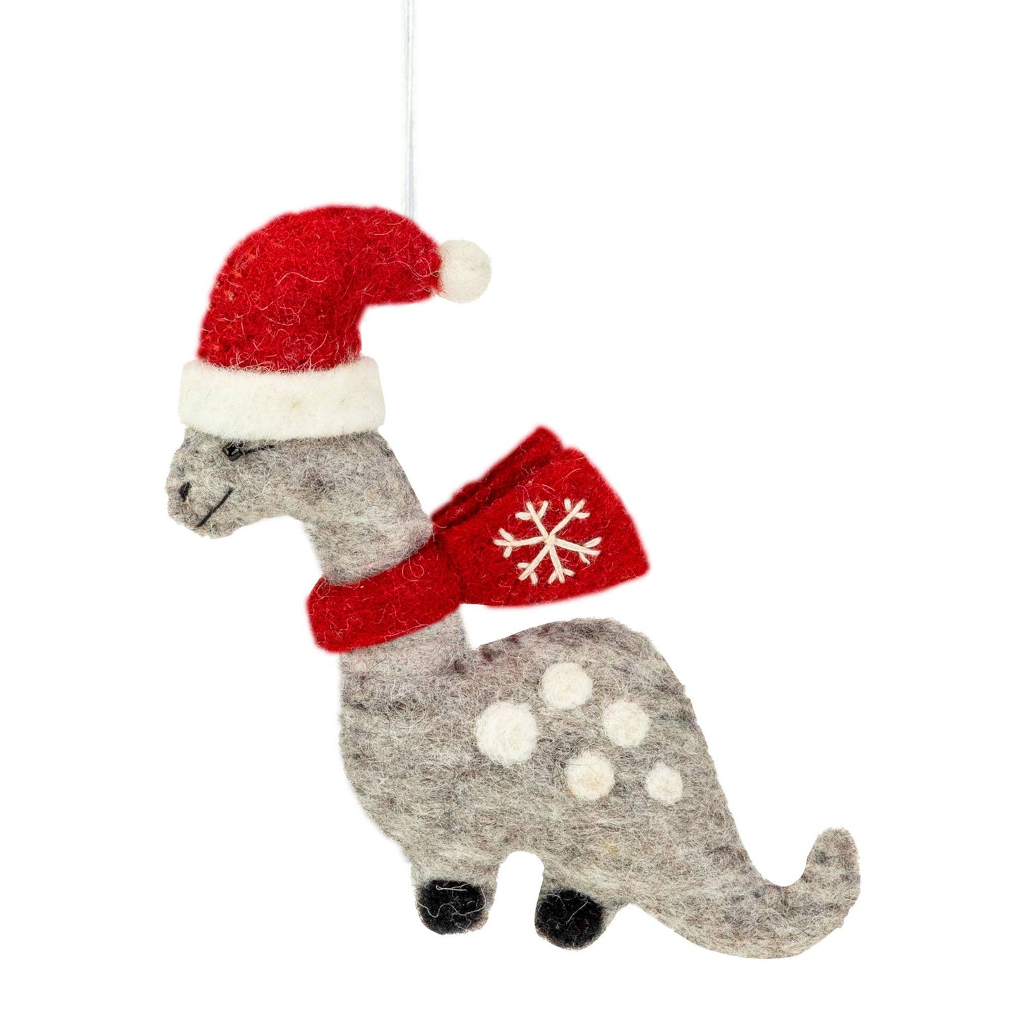 Snowflake Dinosaur Needlefelted Ornament