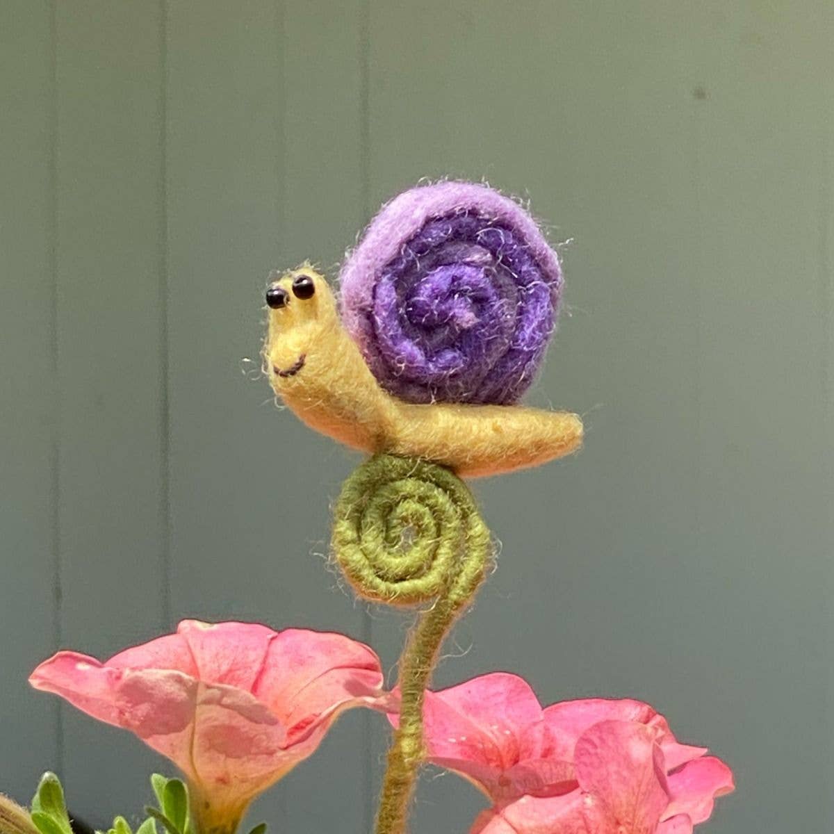 Snail Frond Needlefelted Friend