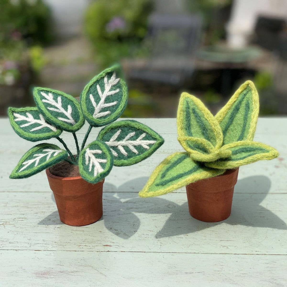 Zebra Needlefelted Potted Plant