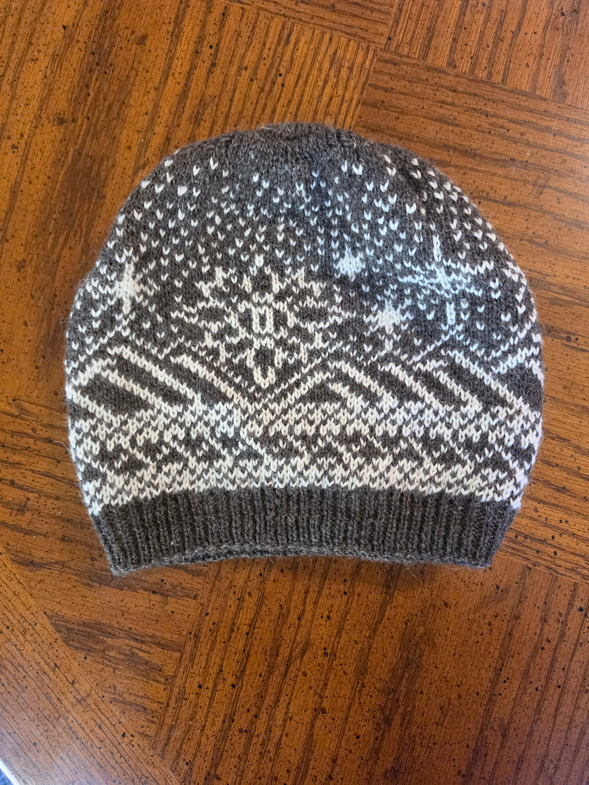 Charcoal Snowcap Alpaca Hat Partial Fleece Lined
