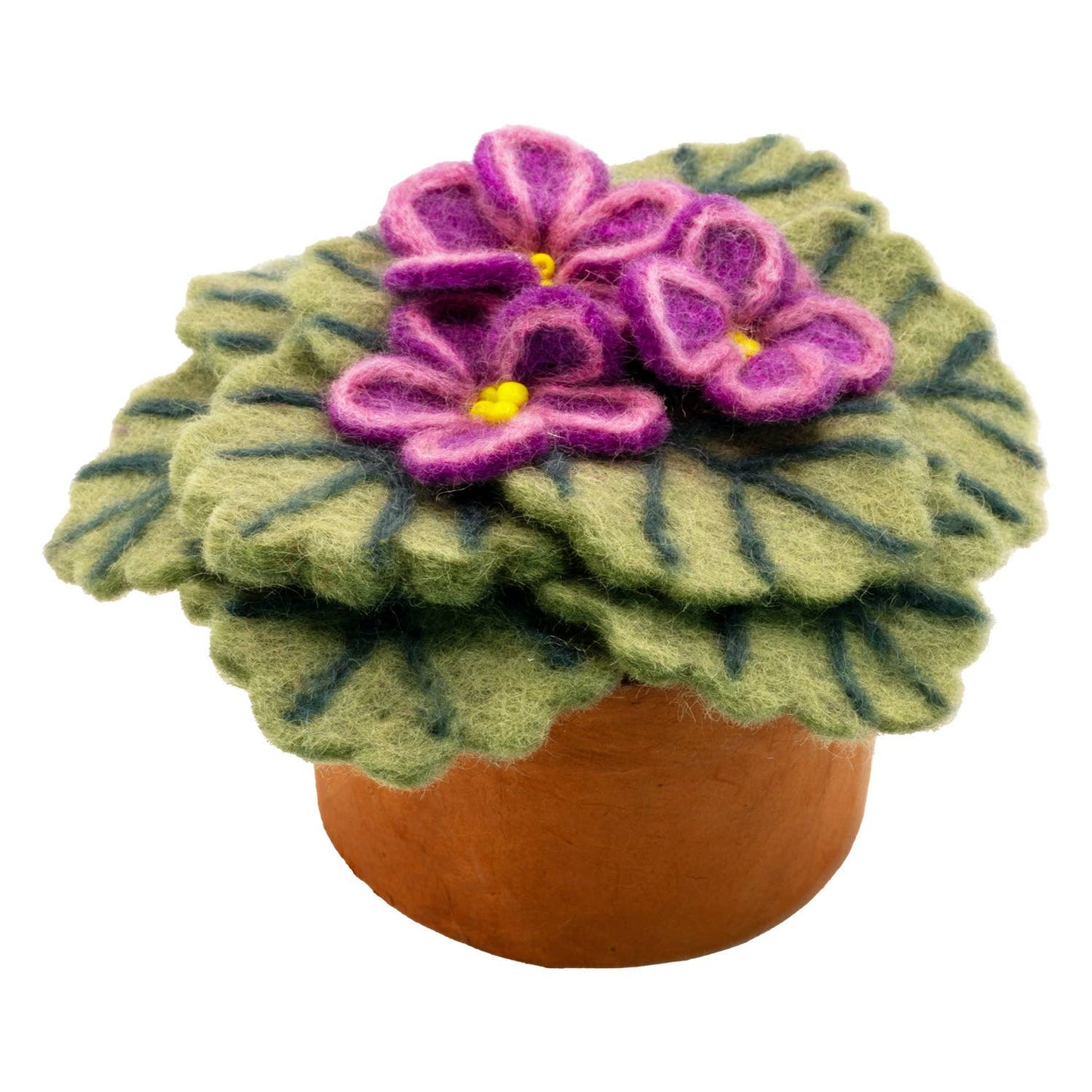 African Violet Needlefelted Potted Plant