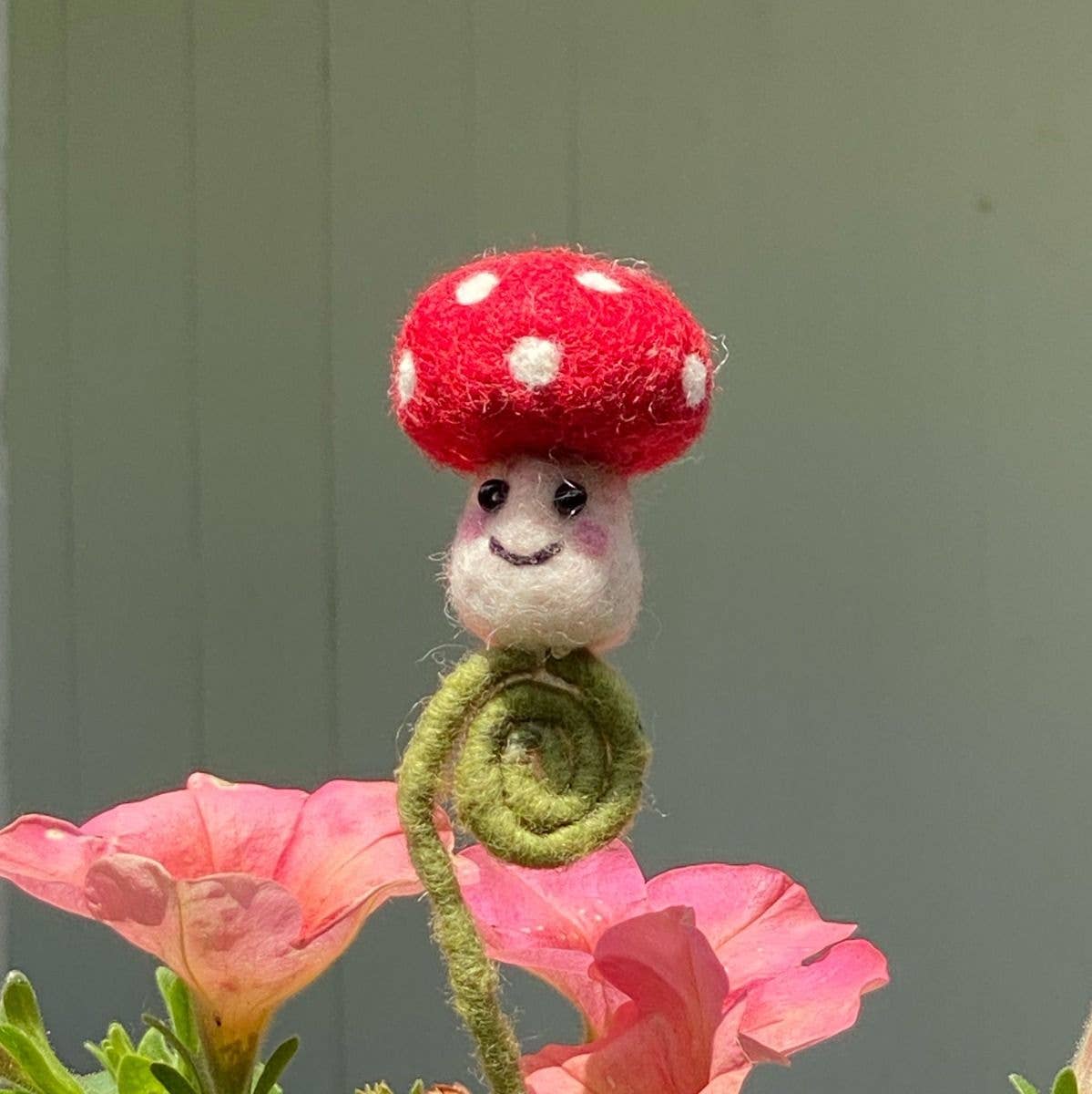 Mushroom Frond Needlefelted Friend