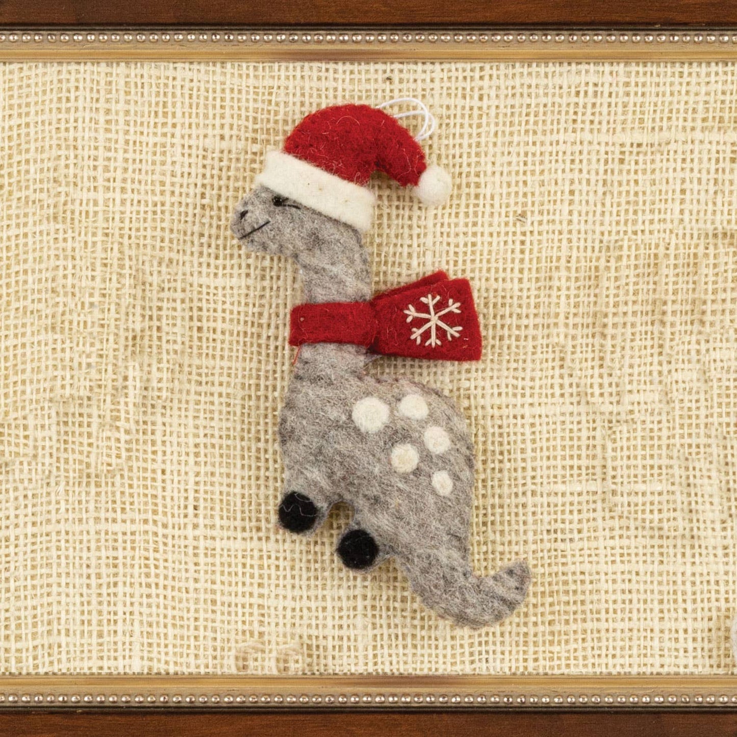 Snowflake Dinosaur Needlefelted Ornament