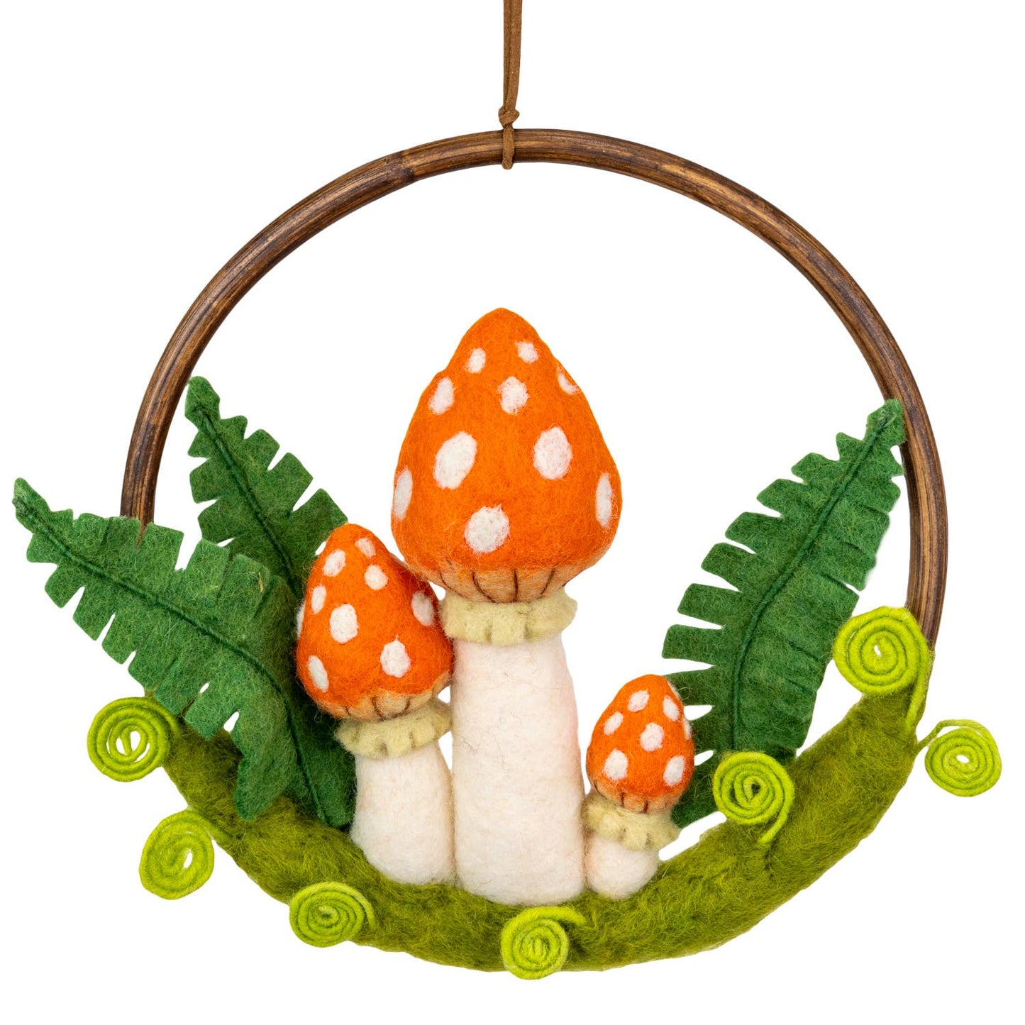 Orange Bonnet Forest Needlefelt Ring