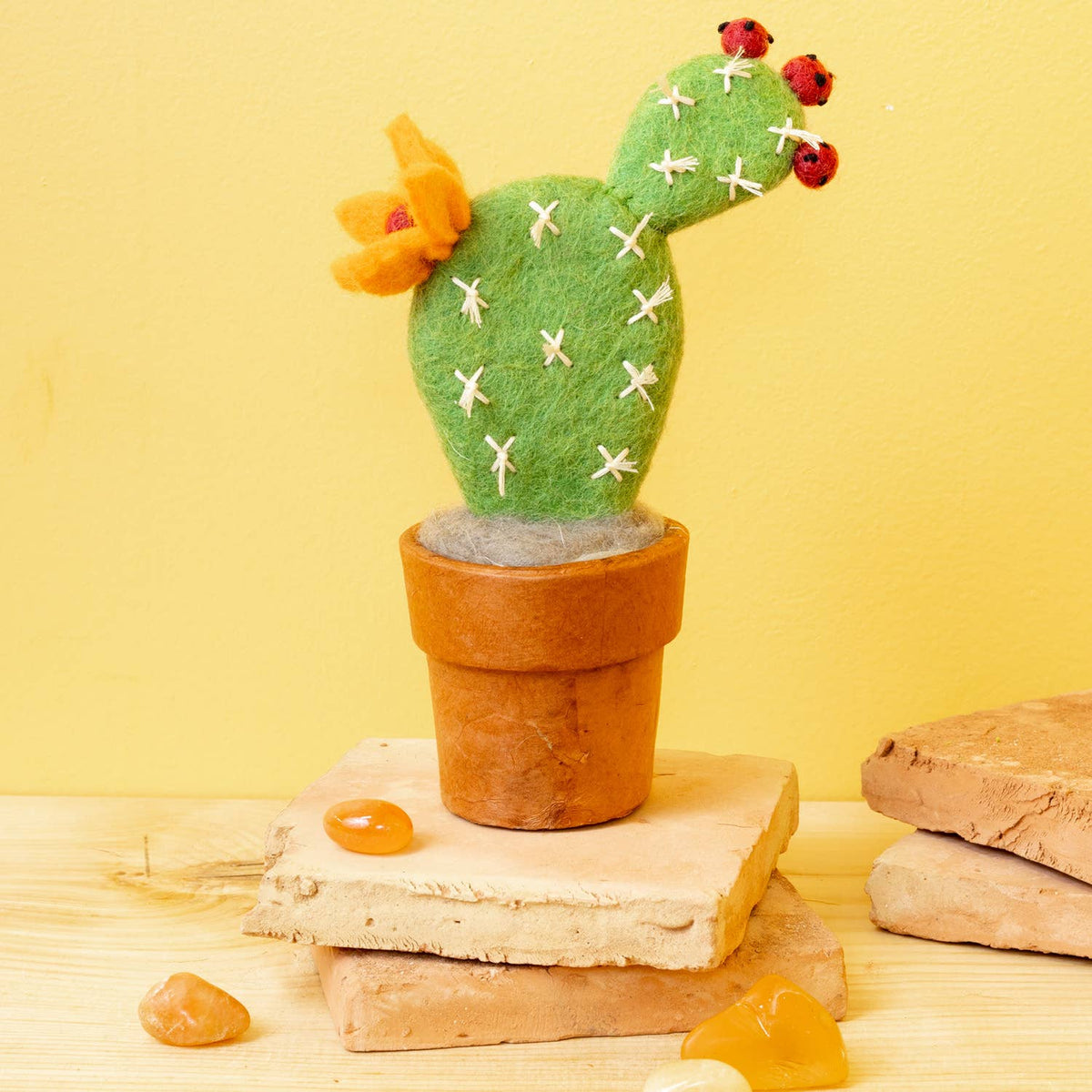 Small Prickly Pear Needlefelted Cactus