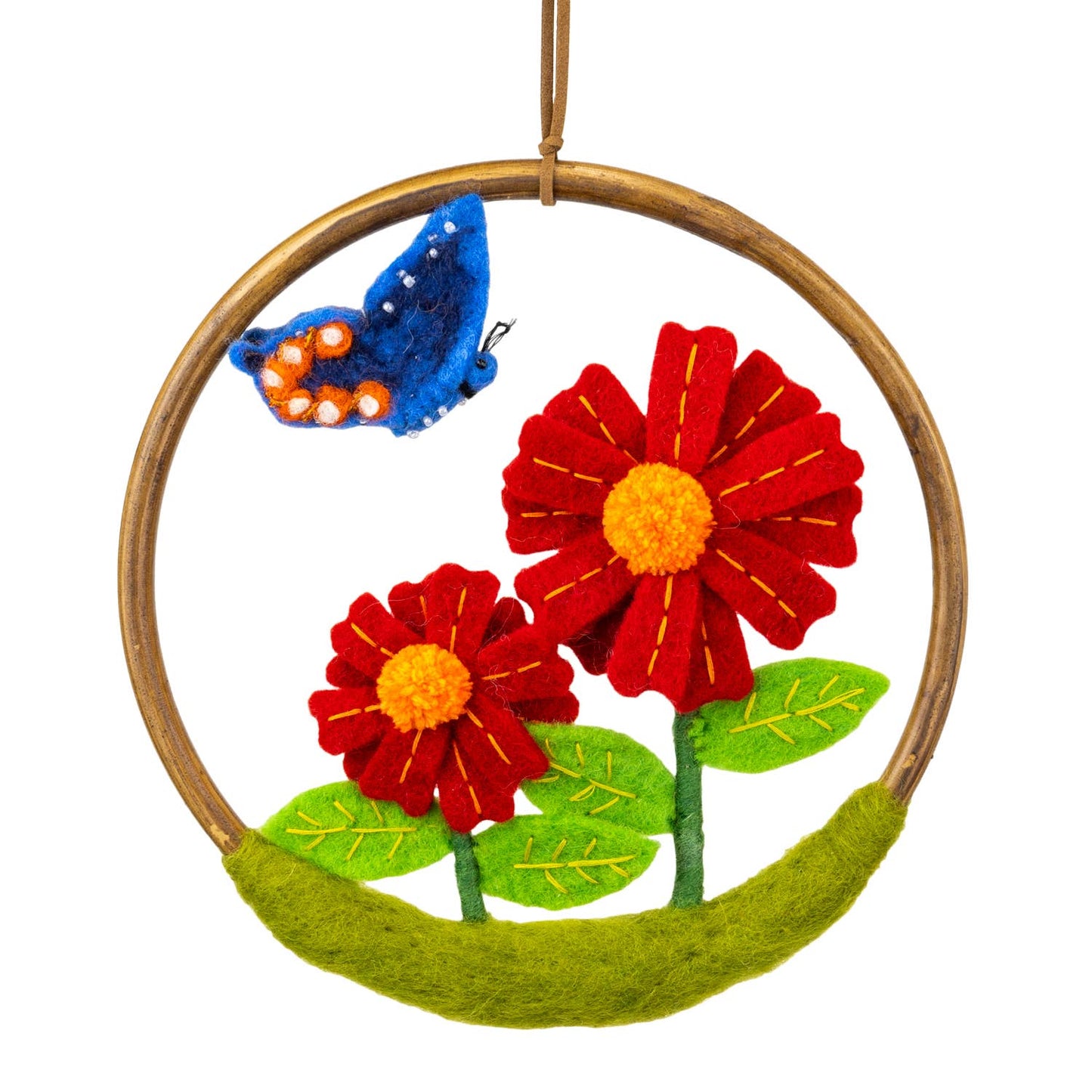 Needlefelted Mexican Sunflower Flower Ring