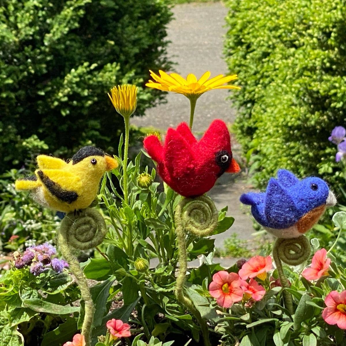 Bluebird Needlefelted Frond Friend