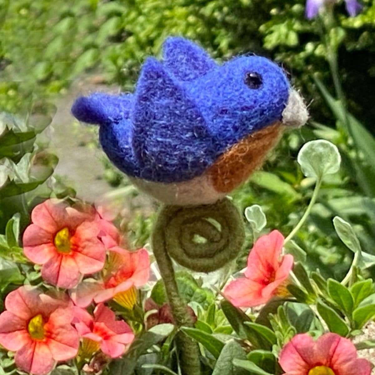 Bluebird Needlefelted Frond Friend