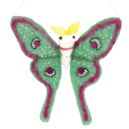 Luna Moth Needlefelted Ornament