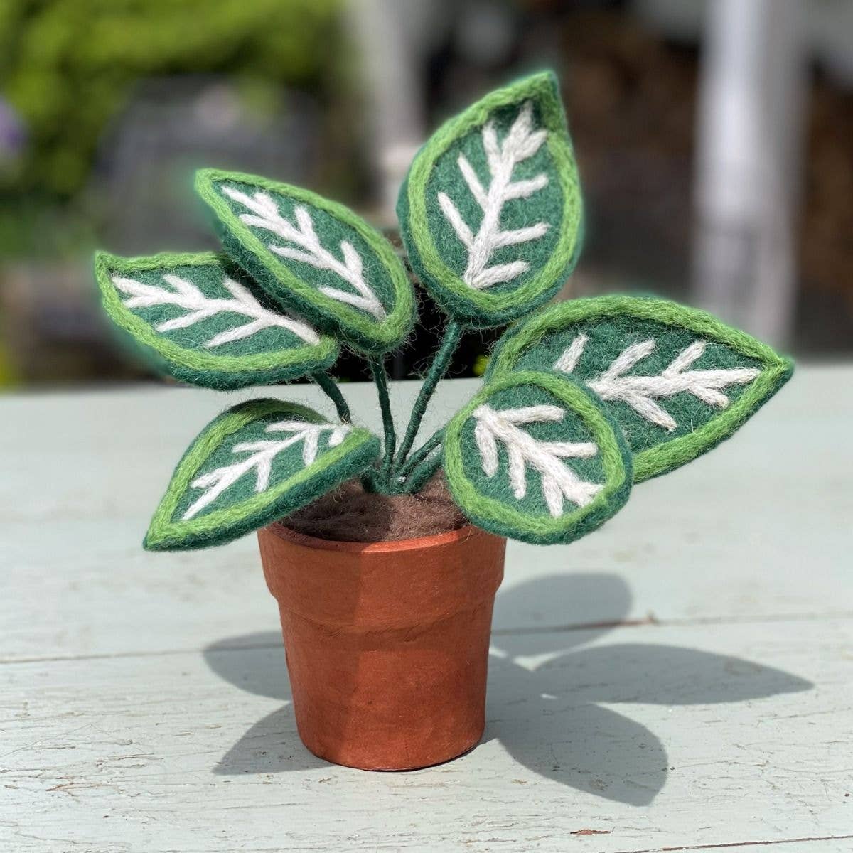 Zebra Needlefelted Potted Plant
