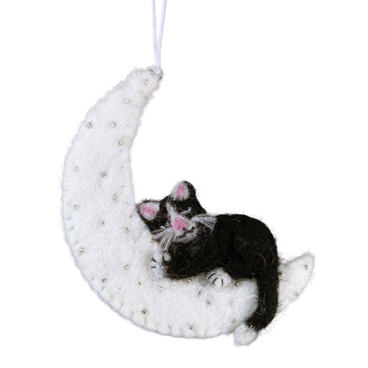 Kitty Moon Needlefelted Ornament