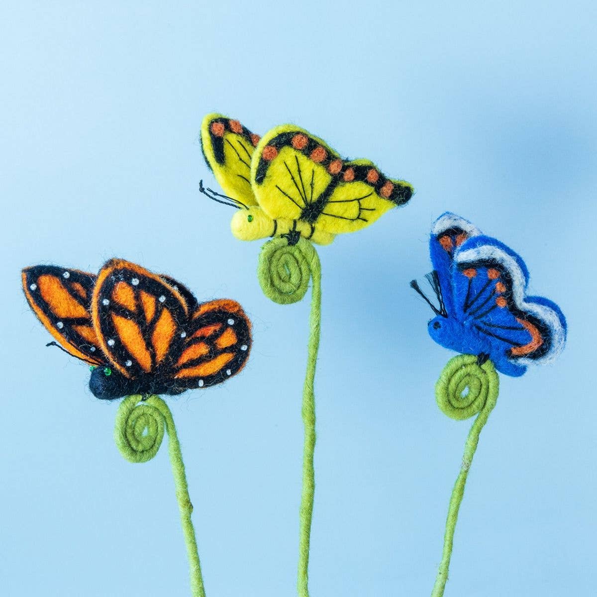 Monarch Butterfly Needlefelted Frond Friend