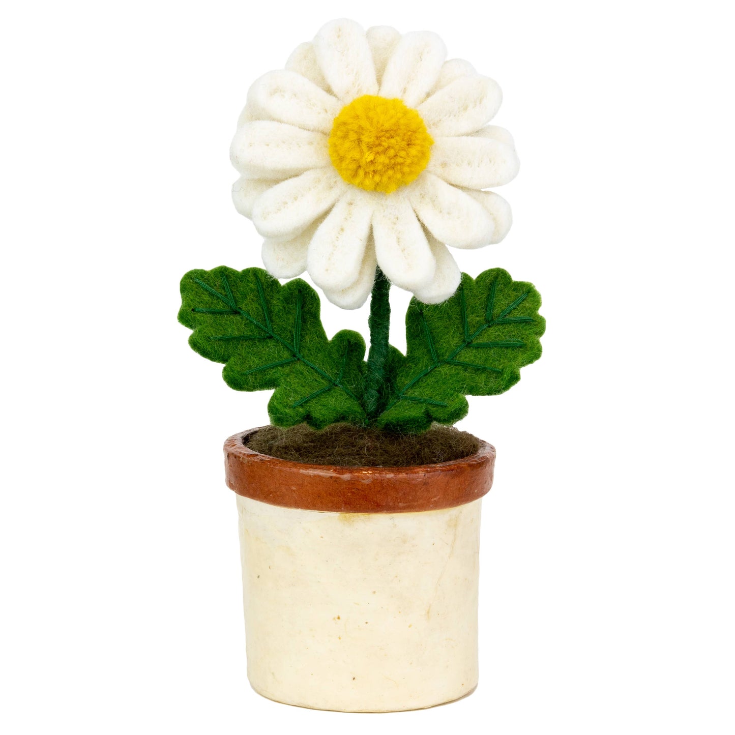 Daisy Needlefelted Potted  Plant