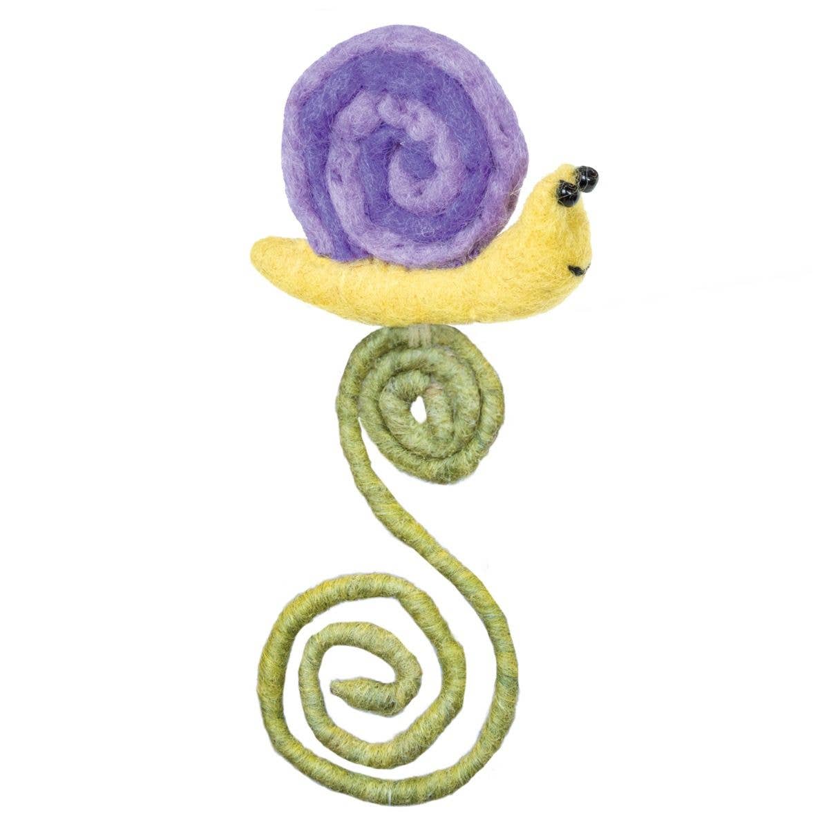 Snail Frond Needlefelted Friend