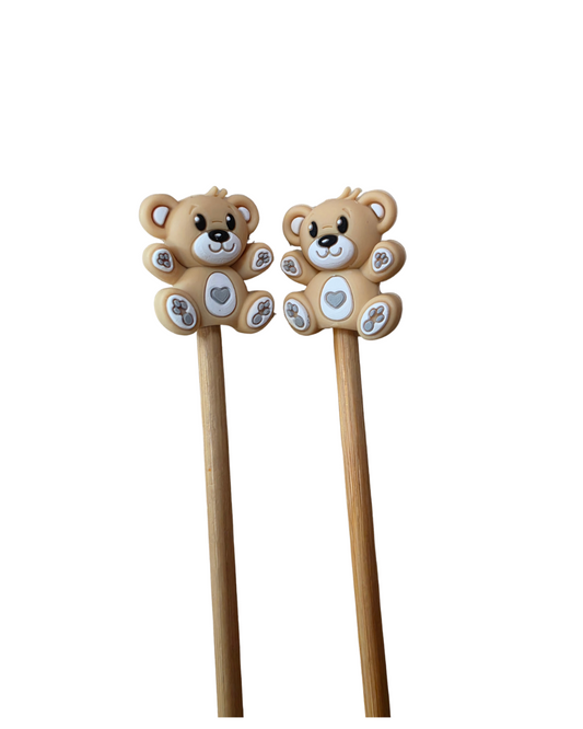 Teddy Bear Knitting Needle Keepers