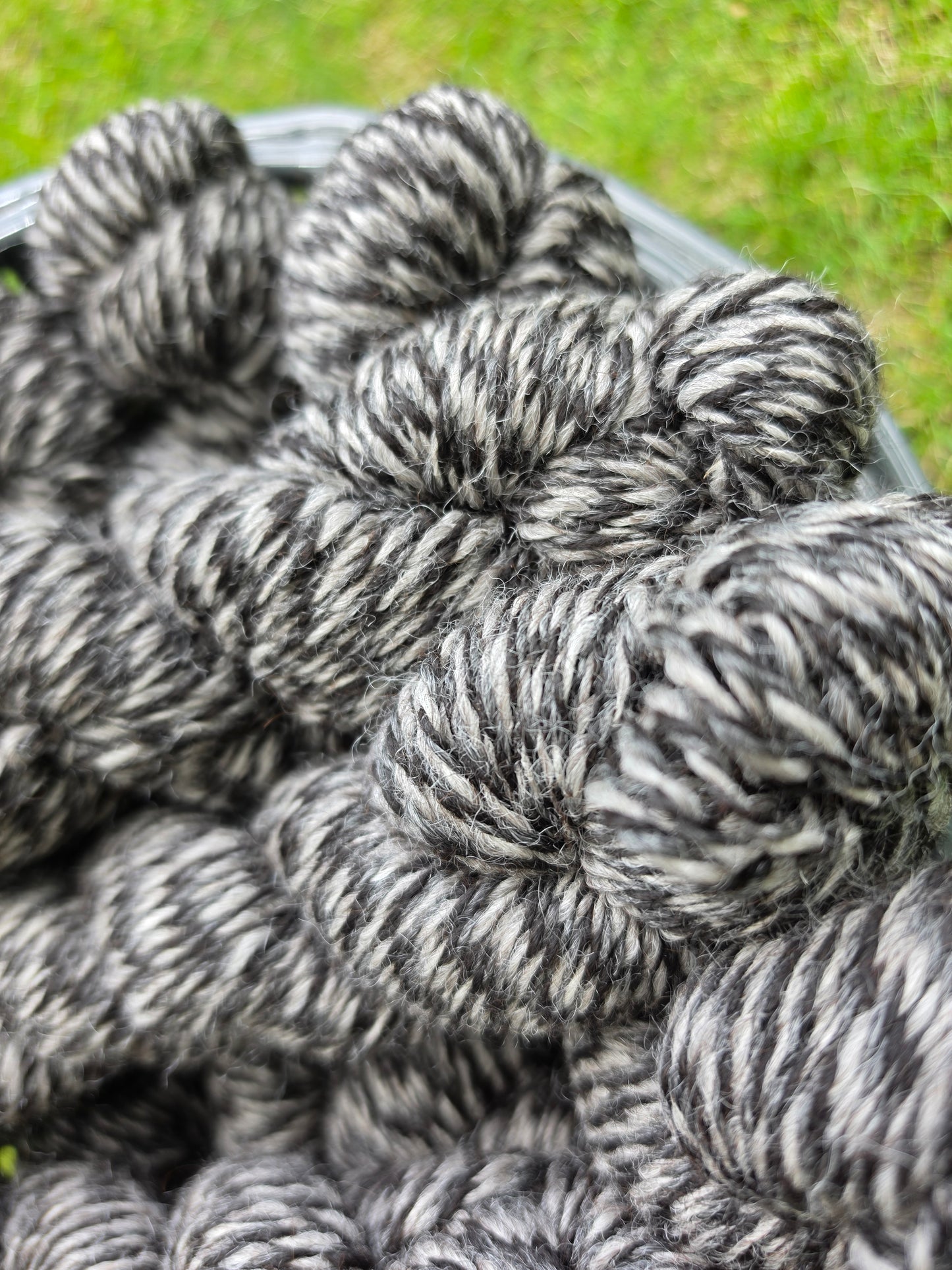 Barberpole 100% Alpaca Yarn Pearls, Herbie, Leia & Fifi- Worsted Black & Gray