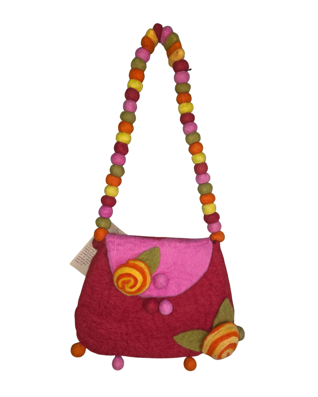 Rising Tide Pink & Red Felted Purse