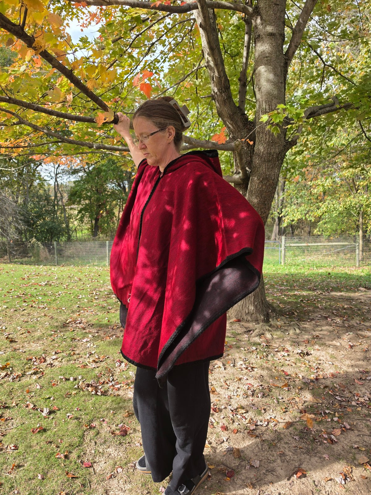 Alpaca Reversible Hooded Cape