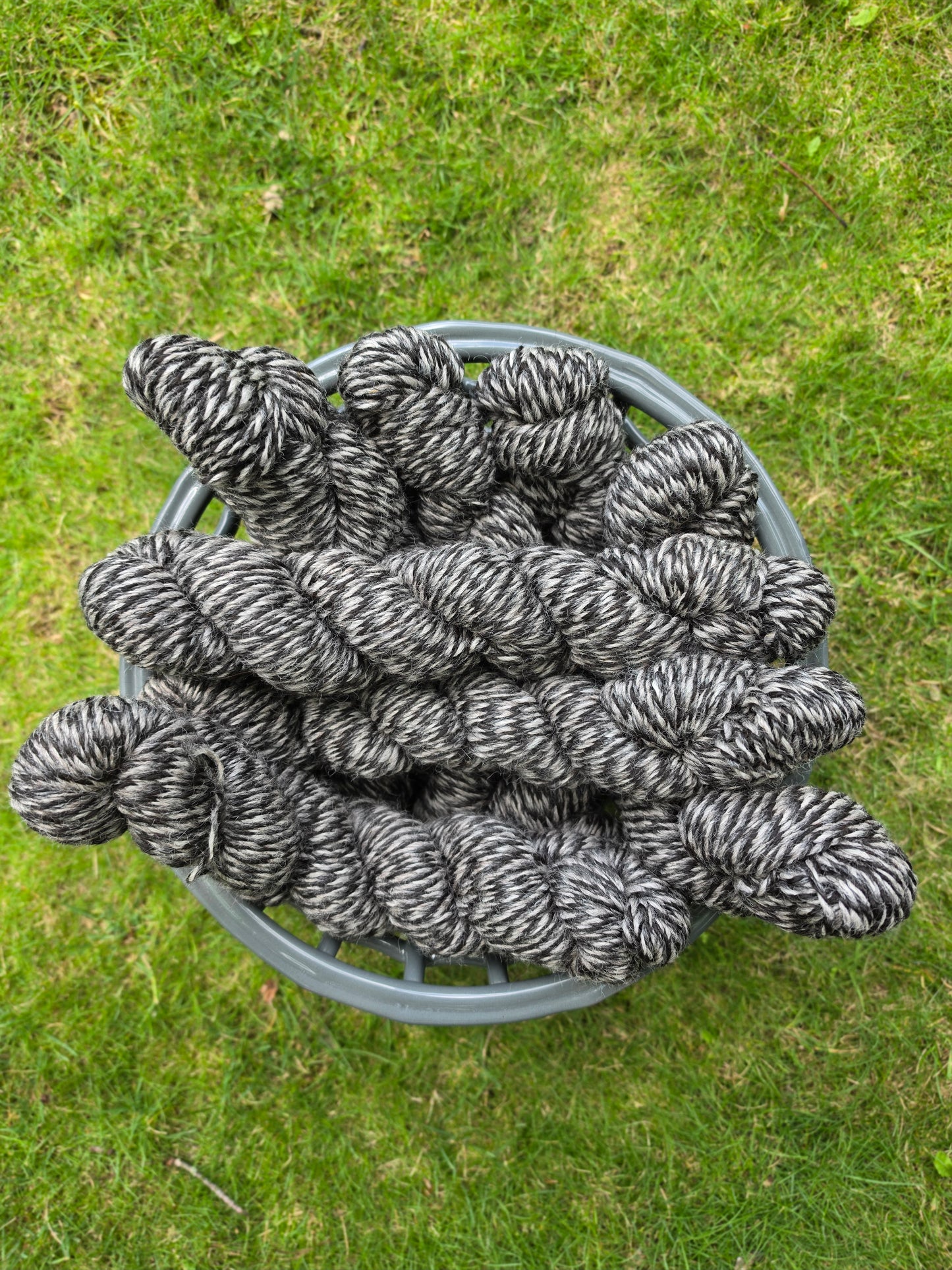 Barberpole 100% Alpaca Yarn Pearls, Herbie, Leia & Fifi- Worsted Black & Gray