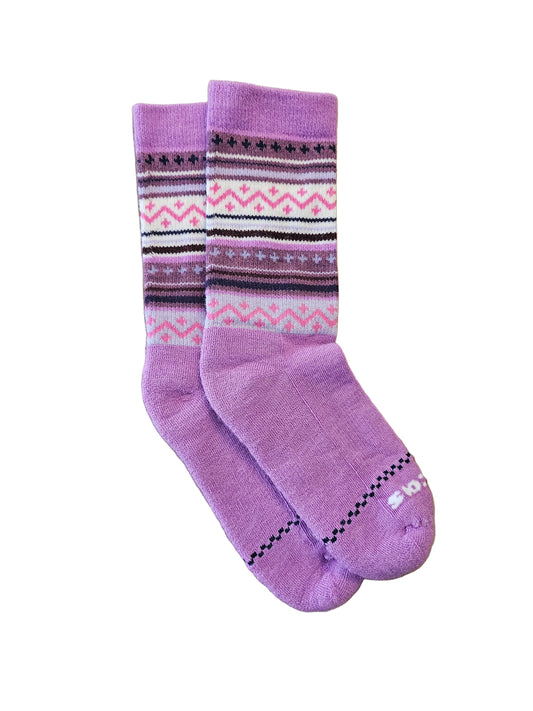 Women's Pacas Crew Pink Tribal Mosaic Stripes