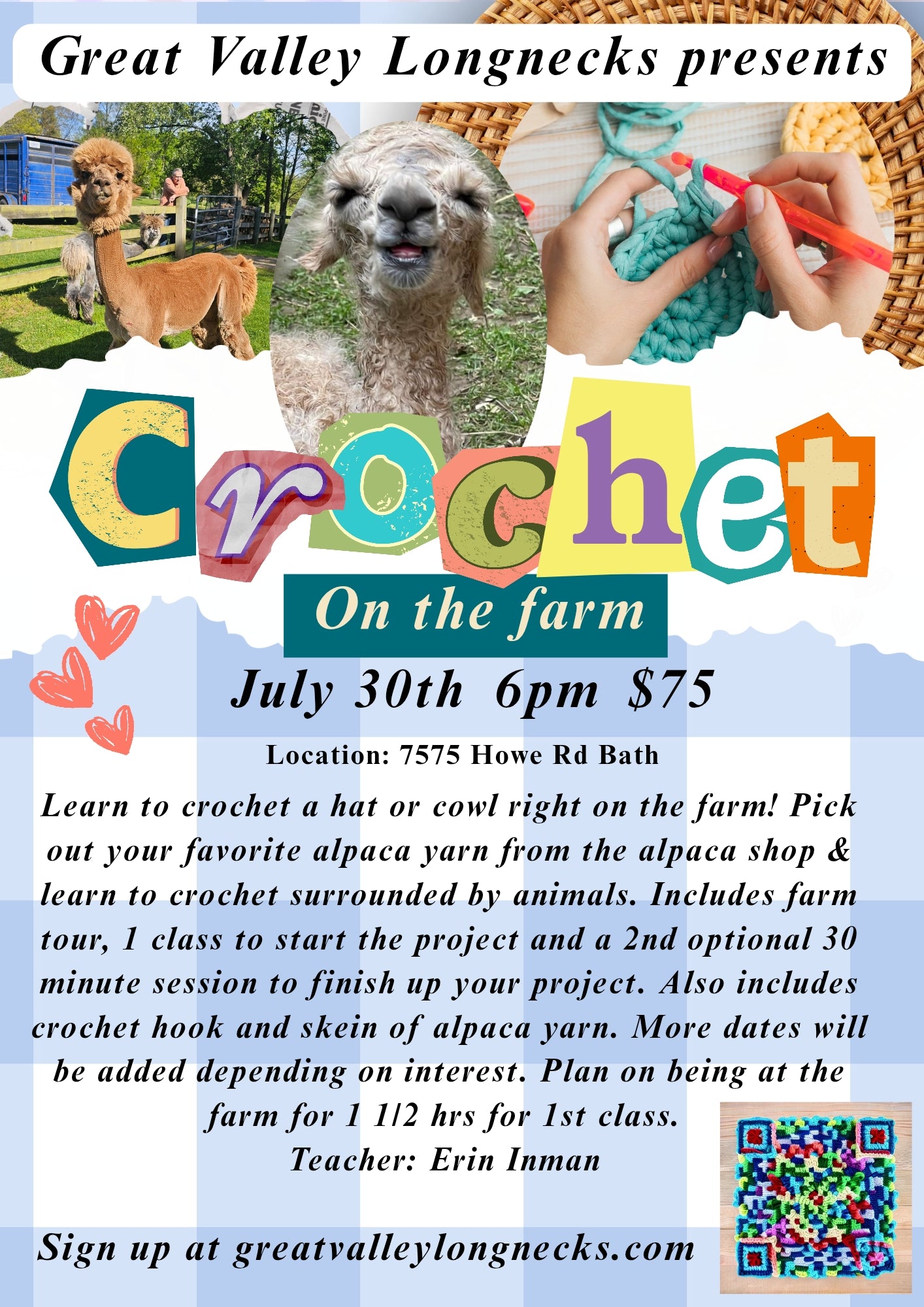 Crochet on the Farm Classes