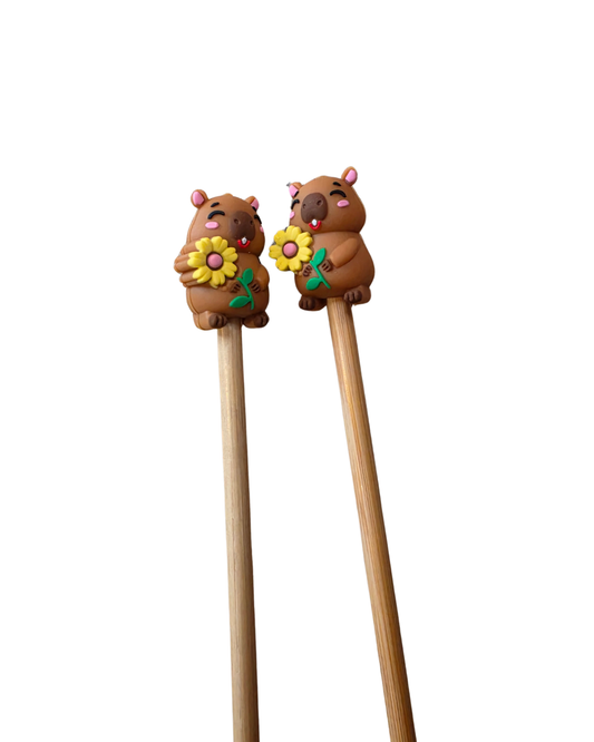 Capybara Knitting Needle Keepers