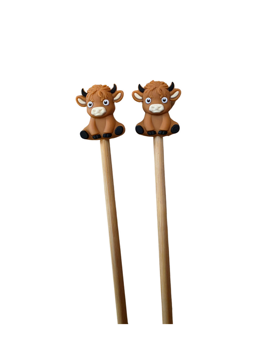 Highland Cow Knitting Needle Keepers
